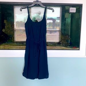 Navy blue spaghetti strap dress